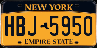 NY license plate HBJ5950