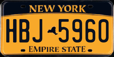 NY license plate HBJ5960