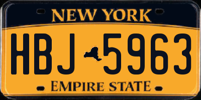 NY license plate HBJ5963
