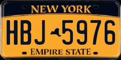 NY license plate HBJ5976