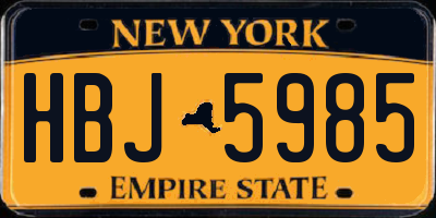 NY license plate HBJ5985