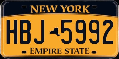 NY license plate HBJ5992