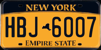 NY license plate HBJ6007