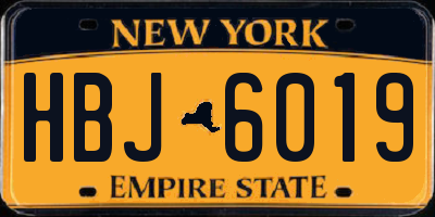 NY license plate HBJ6019