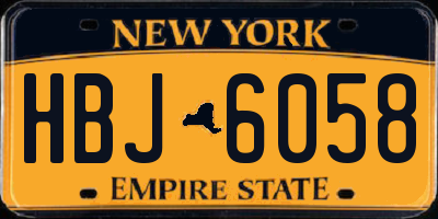 NY license plate HBJ6058