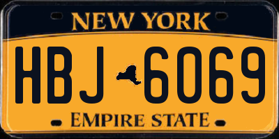 NY license plate HBJ6069