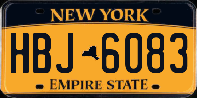 NY license plate HBJ6083