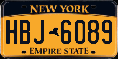 NY license plate HBJ6089