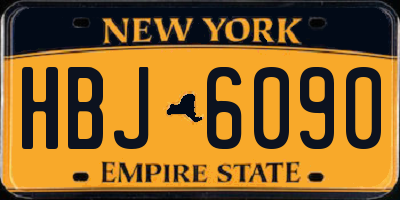 NY license plate HBJ6090