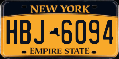 NY license plate HBJ6094