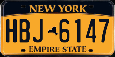 NY license plate HBJ6147