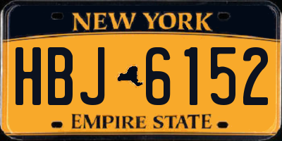 NY license plate HBJ6152