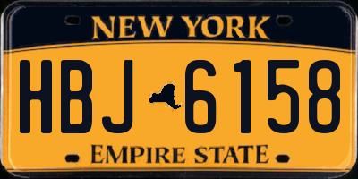 NY license plate HBJ6158