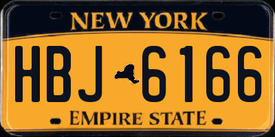 NY license plate HBJ6166