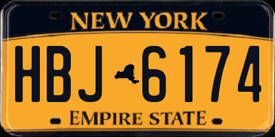 NY license plate HBJ6174