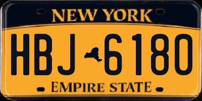 NY license plate HBJ6180