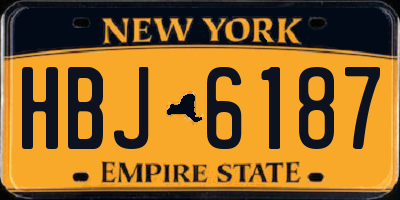 NY license plate HBJ6187