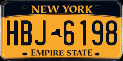 NY license plate HBJ6198