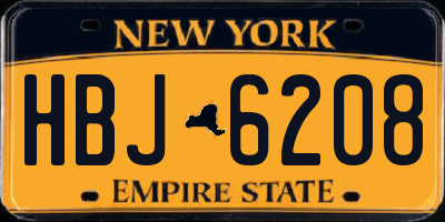 NY license plate HBJ6208