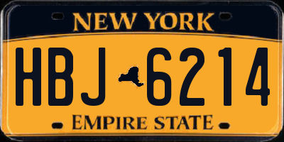 NY license plate HBJ6214