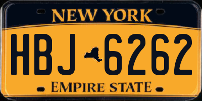 NY license plate HBJ6262