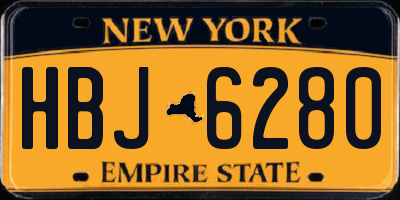 NY license plate HBJ6280