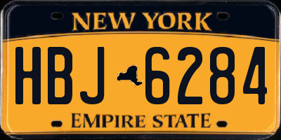 NY license plate HBJ6284