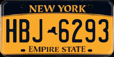 NY license plate HBJ6293