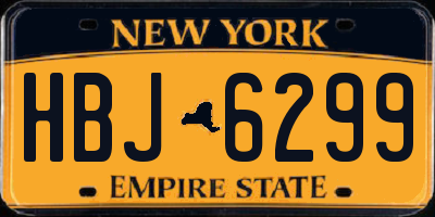 NY license plate HBJ6299