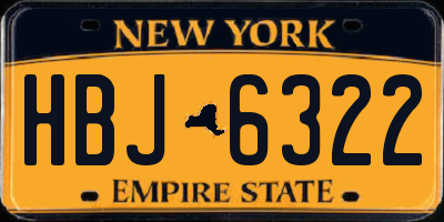 NY license plate HBJ6322