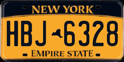 NY license plate HBJ6328