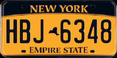 NY license plate HBJ6348