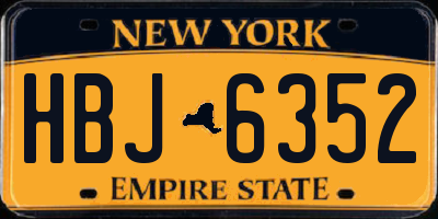NY license plate HBJ6352