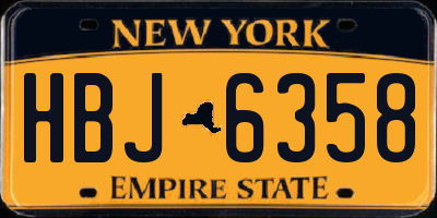 NY license plate HBJ6358