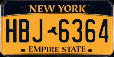 NY license plate HBJ6364