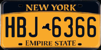 NY license plate HBJ6366