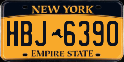 NY license plate HBJ6390