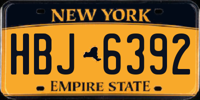 NY license plate HBJ6392