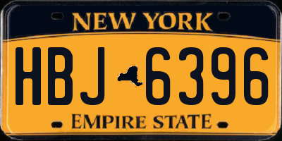 NY license plate HBJ6396