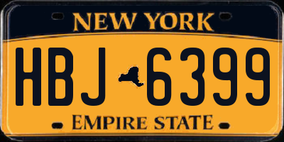 NY license plate HBJ6399