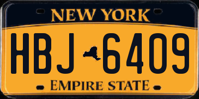 NY license plate HBJ6409