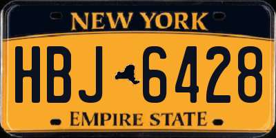 NY license plate HBJ6428