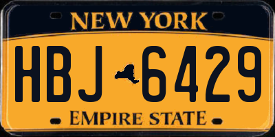NY license plate HBJ6429