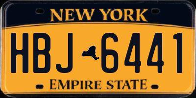 NY license plate HBJ6441