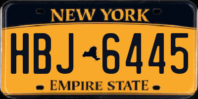 NY license plate HBJ6445