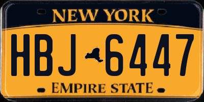 NY license plate HBJ6447