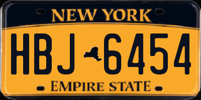 NY license plate HBJ6454