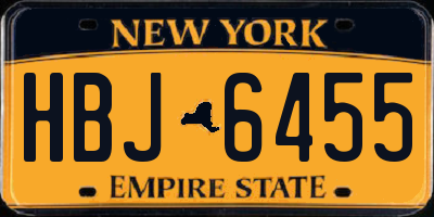 NY license plate HBJ6455