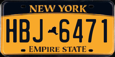NY license plate HBJ6471