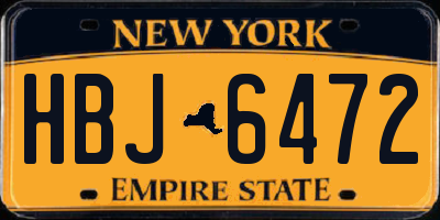NY license plate HBJ6472